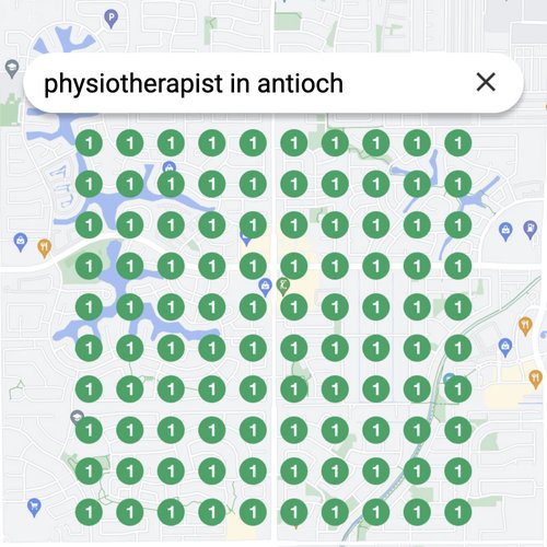 Ranking #1 as an physiotherapist on Google Maps in Antioch