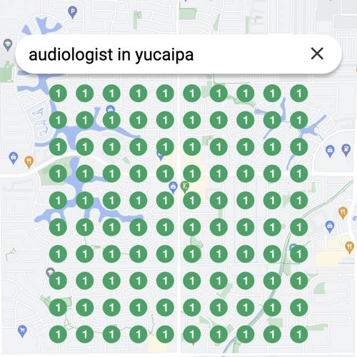 Ranking #1 as an audiologist in Yucaipa on Google Maps