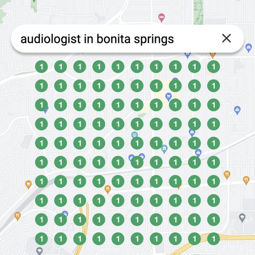 Ranking #1 as an audiologist in Bonita Springs on Google Maps