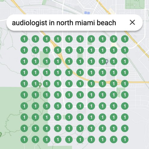 Ranking #1 as an audiologist in North Miami Beach on Google Maps