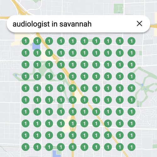 Ranking #1 as an audiologist in Savannah on Google Maps