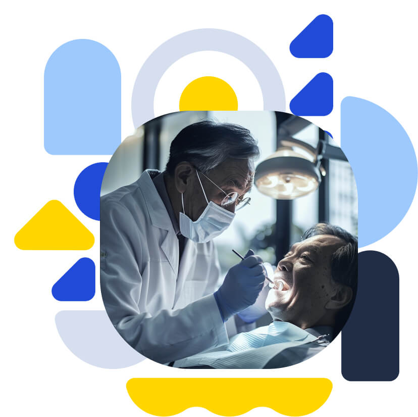 A dental examination in progress