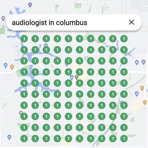Ranking #1 as an audiologist in Columbus on Google Maps