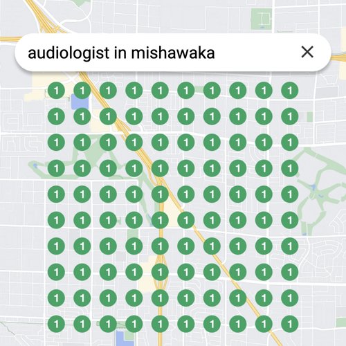 Ranking #1 as an audiologist in Mishawaka on Google Maps