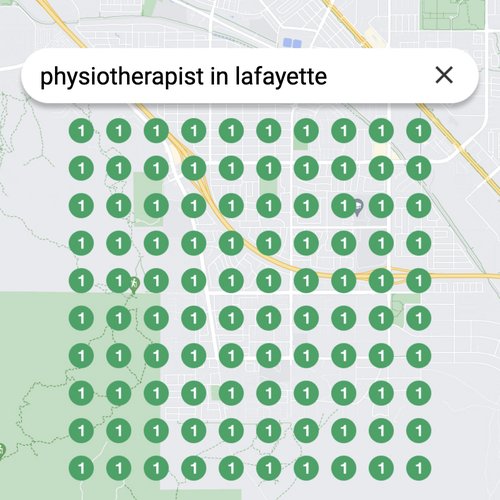 Ranking #1 as an physiotherapist on Google Maps in Lafayette