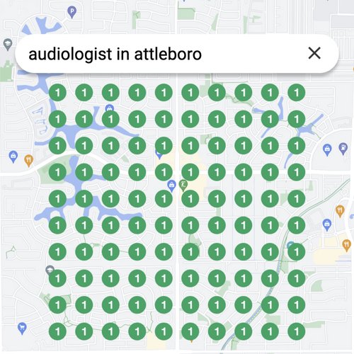 Ranking #1 as an audiologist in Attleboro on Google Maps