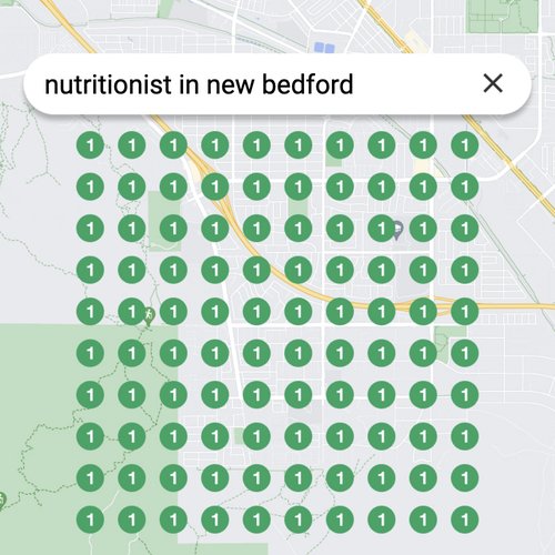 Ranking #1 as a nutritionist on Google Maps in New Bedford