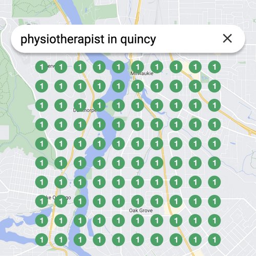 Ranking #1 as an physiotherapist on Google Maps in Quincy