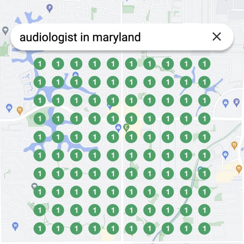 Ranking #1 as an audiologist in Maryland on Google Maps