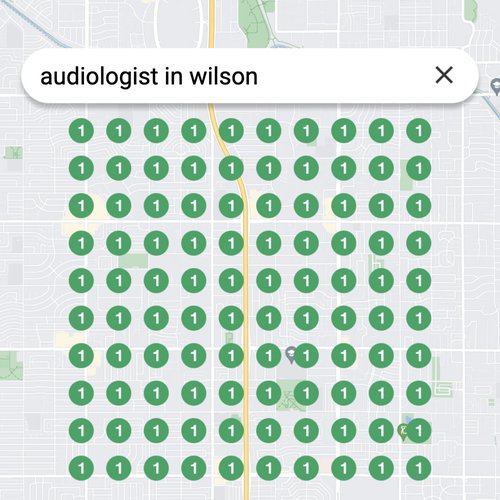 Ranking #1 as an audiologist in Wilson on Google Maps