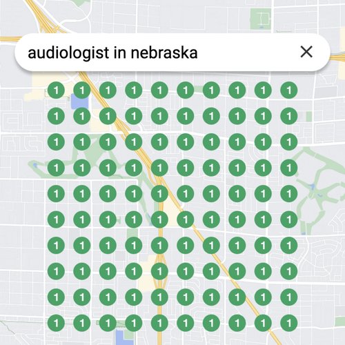 Ranking #1 as an audiologist in Nebraska on Google Maps