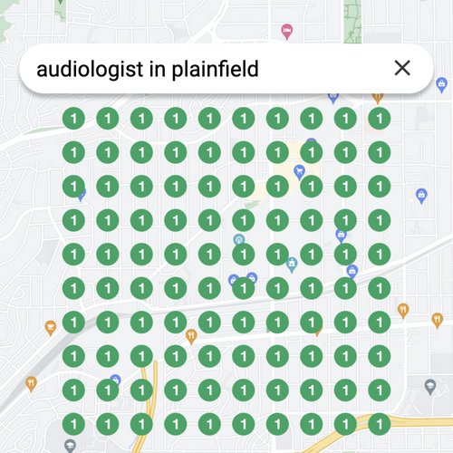 Ranking #1 as an audiologist in Plainfield on Google Maps