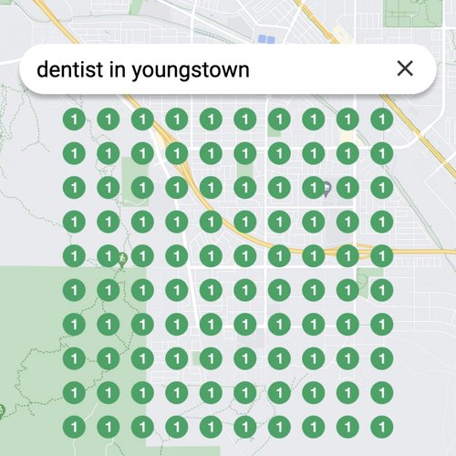 Prime position in local search for Youngstown dentists