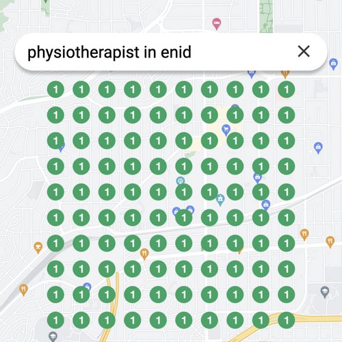 Ranking #1 as an physiotherapist on Google Maps in Enid