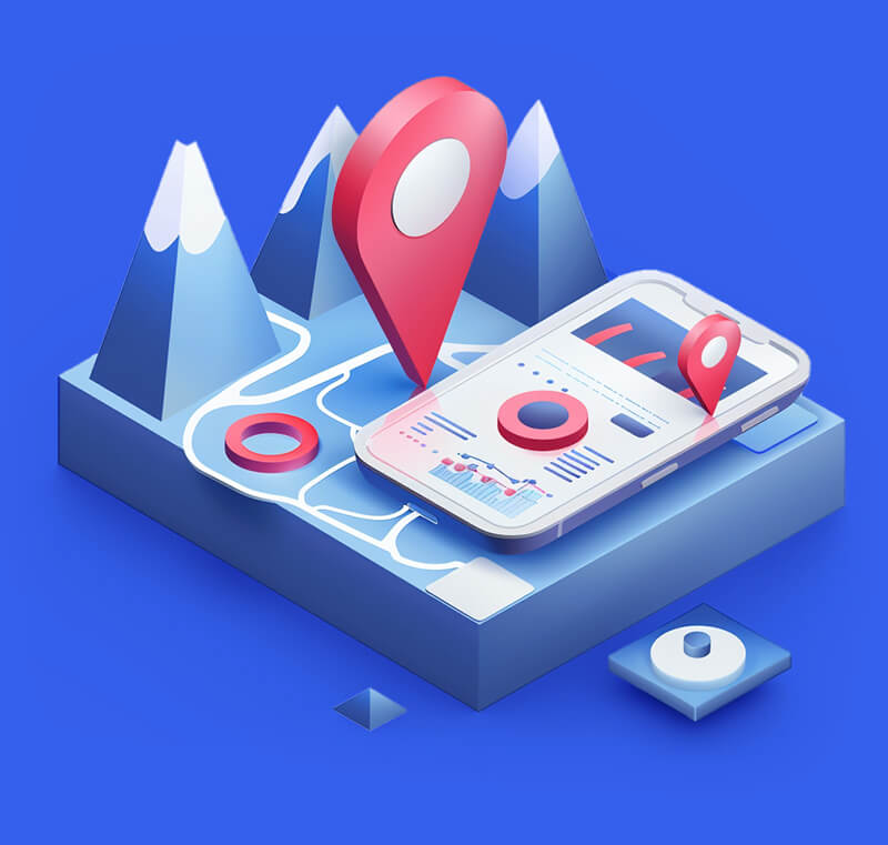 Smartphone displaying local search results