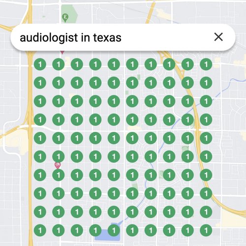 Ranking #1 as an audiologist in Texas on Google Maps