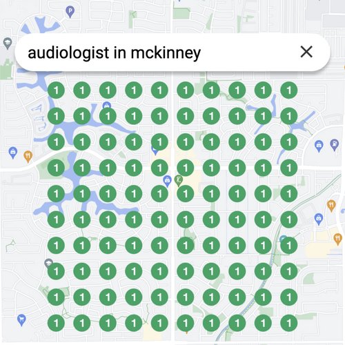 Ranking #1 as an audiologist in McKinney on Google Maps