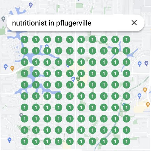 Ranking #1 as a nutritionist on Google Maps in Pflugerville