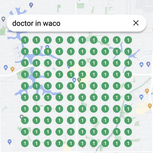 Leading Google Maps listing for healthcare in Waco