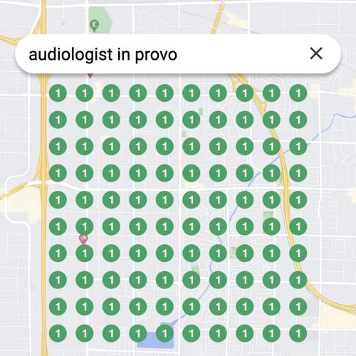 Ranking #1 as an audiologist in Provo on Google Maps