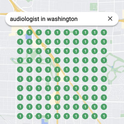 Ranking #1 as an audiologist in Washington on Google Maps