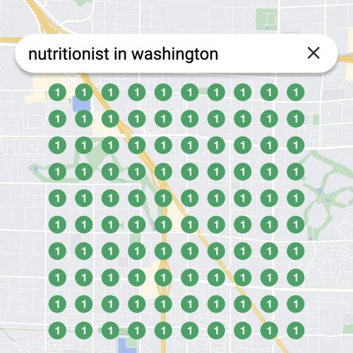 Ranking #1 as a nutritionist on Google Maps in Washington