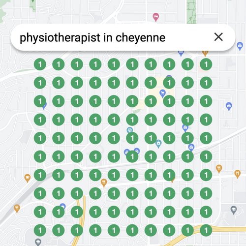 Ranking #1 as an physiotherapist on Google Maps in Cheyenne